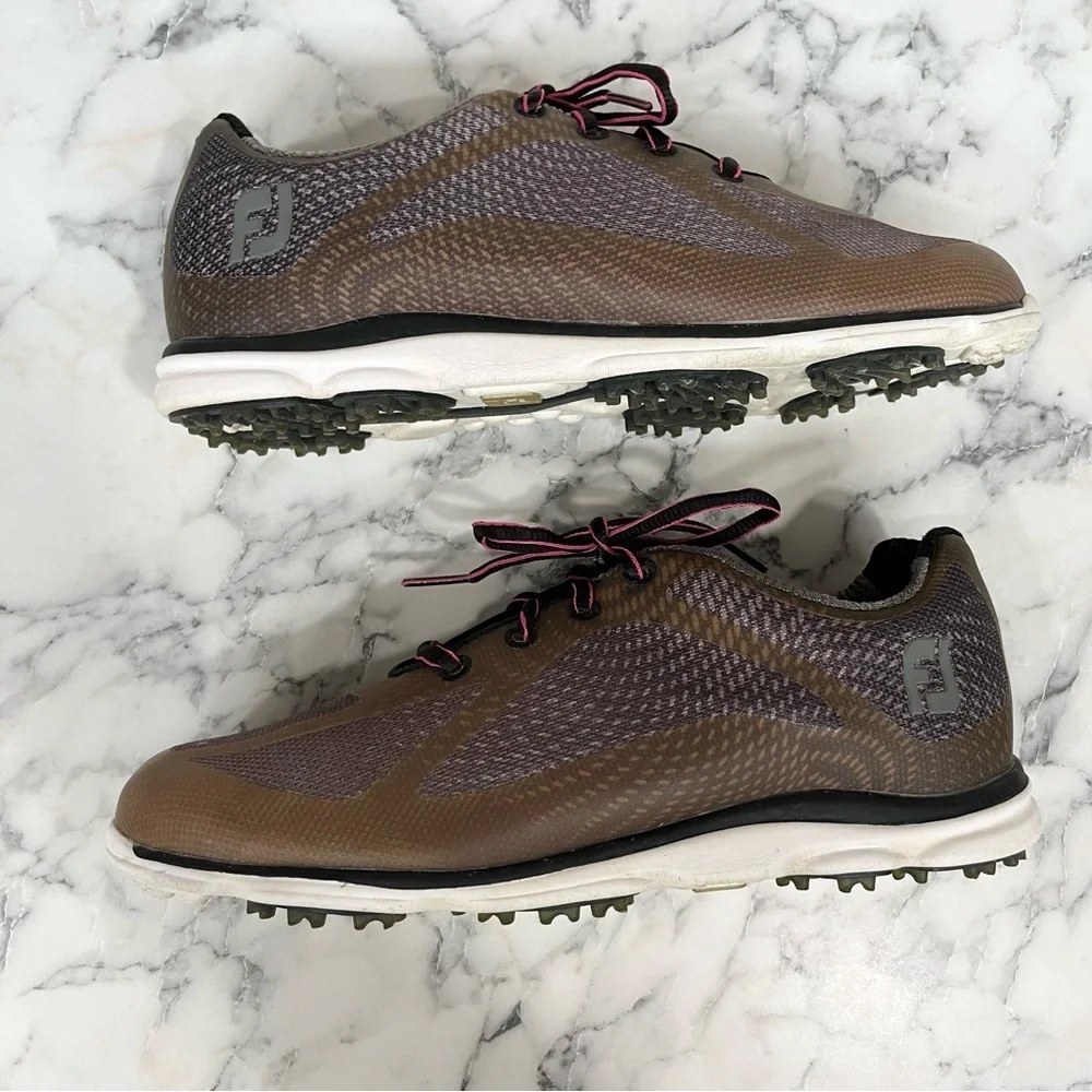 FootJoy FJ 98003 emPOWER Gray Lace-Up Golf Spikes Comfort Shoes Women's Size 7